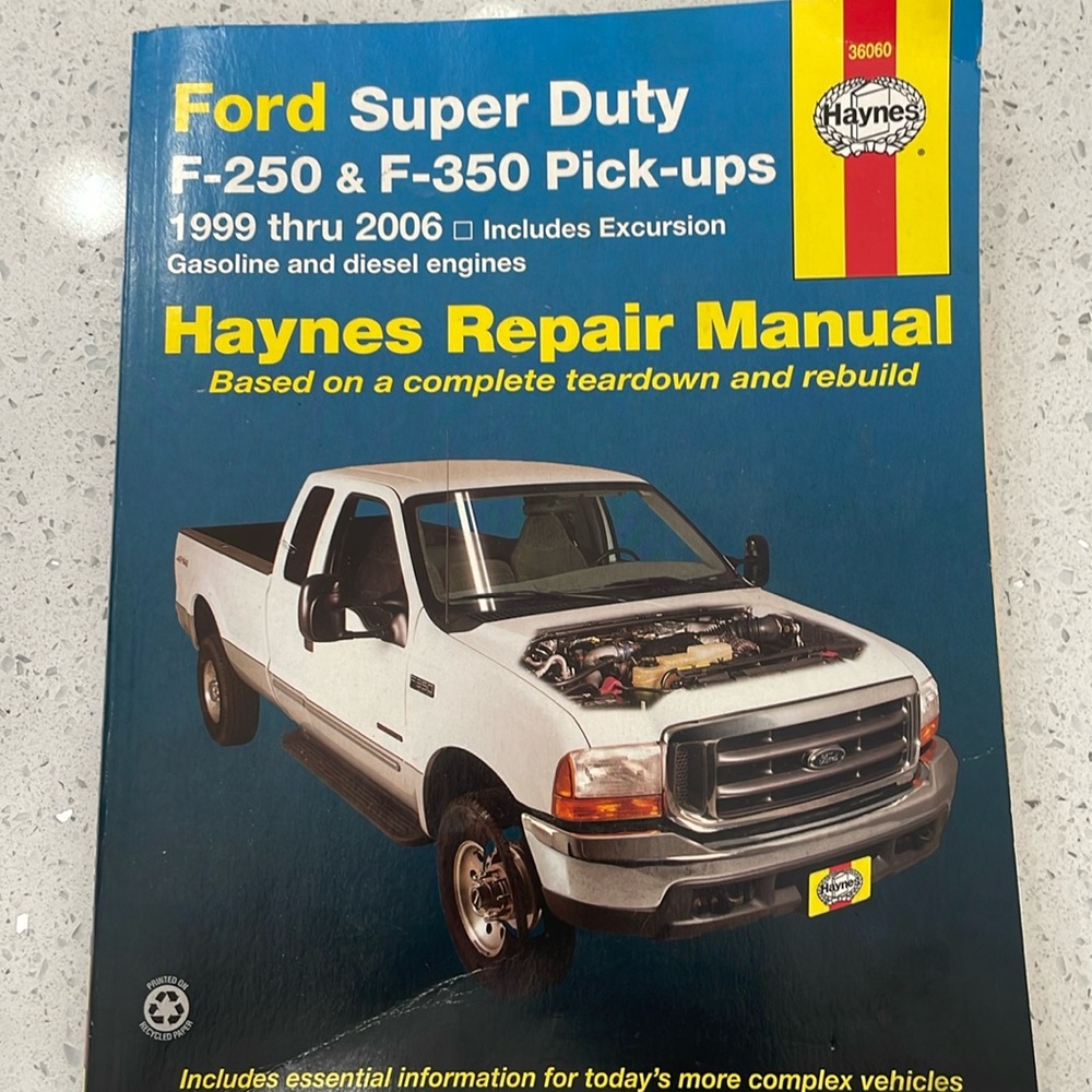 Haynes Ford Super Duty Manual F250 & F350 1999-2006 Inc. Excursion Gas & Diesel